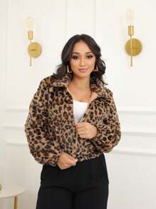 Women Faux Fur Coats - 鏽棕色 - 查看 1