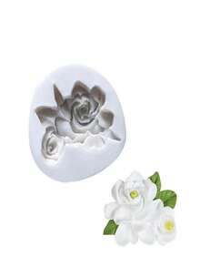 梔子花矽膠翻糖模，家用DIY手工藝蠟燭香氛裝飾模具，樹脂，石膏，環氧樹脂模型 - 灰色 - 查看 4