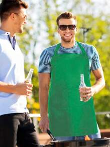 4/8 件，纯色围裙，厨房围裙，烧烤围裙，烘焙围裙，绘画围裙，奶油面包店餐饮围裙，中性黑色围裙，带 2 个宽敞口袋，可机洗，厨房，浴室，家居，家居用品 - 彩色 - 查看 4