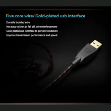 Motospeed V80 RGB專業級5000 DPI電腦有線光學游戲滑鼠，帶背光呼吸LED，適用於PC和筆記型電腦 - 黑色 - 查看 9