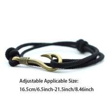 Vintage Fish Hook Man Bracelets Accessories Male Double Layer Lucky Bracelet Braided Bracelet Adjustable Gift For Him ﻿ ﻿