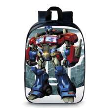 Mochila Pré Escolar Pequena Infantil robô transformer kids - Preto - Visão 1