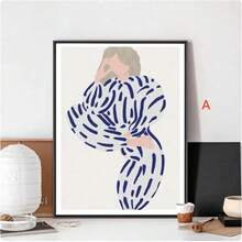 1入時尚女孩海報，不含框裝，牛皮紙俱樂部酒吧復古海報，壁畫，臥室，書房貼紙（不含相框） - 彩色 - 查看 2