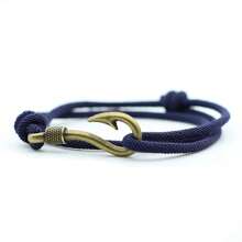 Vintage Fish Hook Man Bracelets Accessories Male Double Layer Lucky Bracelet Braided Bracelet Adjustable Gift For Him ﻿ ﻿