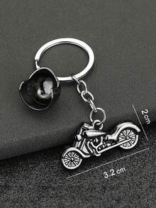 Llavero personalizado para casco de motocicleta, creativo llavero de metal para moto para hombres, pequeño regalo - Multicolor - Ver 6