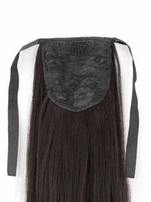 Clip In Ponytail Extension Wrap Around Long Curly Wave Pony Tail Hair 18 Inch Synthetic Hairpiece For Women Heat Resistant Black Brown - Brown - View 6