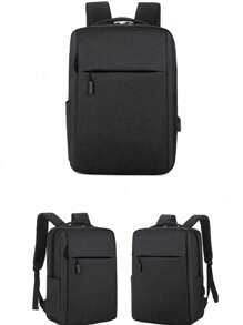 Mochila Formal Mochila Funcional Mochila Escolar Bolso para Laptop Mochila Sencilla Para Viajes y Trabajo - Negro - Ver 2