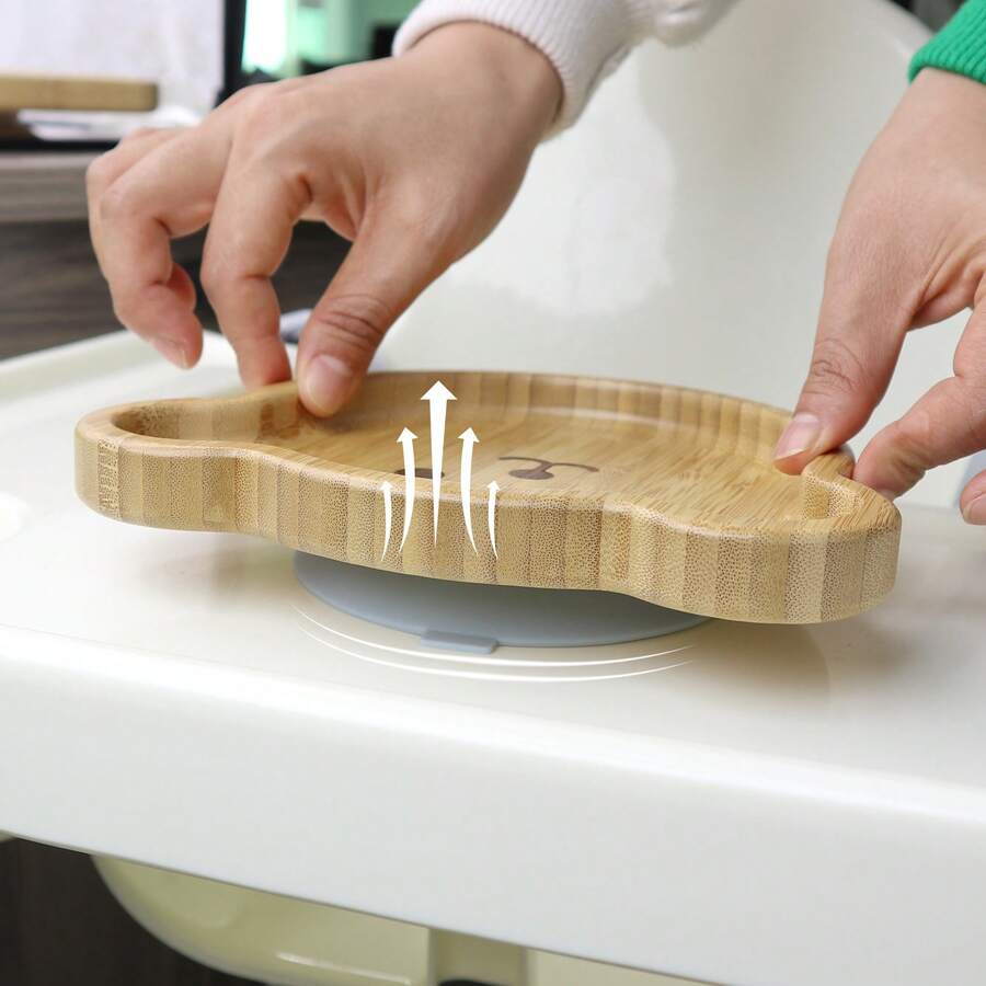 Bamboo Plate, Friendly Plate For Kids, Baby Suction Cup AntiSlip