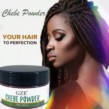 Pó Africano de Chebe GZE para Fortalecimento de Cabelo, Pó de Cabelo Chebe para Cabelos Finos Parecerem Mais Grossos Ajuda a Prevenir a Quebra. Especialmente Formulado para Cabelos Crespos Secos. - Verde - Visão 9