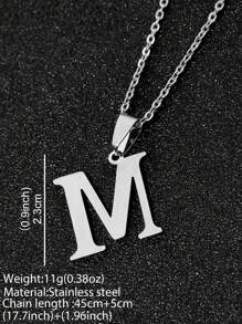 1pc Minimalist Fashion Necklace With 26 Non-Fading Letters, Perfect Gift For Men's Birthdays And Holidays
