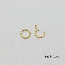 HENGKE 2PCS Titanium Small Nose Rings Body Clips Hoop 16G 14G Tragus Septum Cartilage Piercing Jewelry For Women Men Girl Gift F136 G23 - Multicolor - View 25