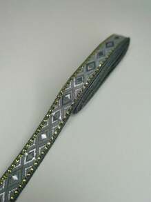 2m/4.2m/Cuộn Polyester rộng 1.2cm Phong cách Boho DIY Băng trang trí, Vật liệu trang trí quần áo & thủ công, Băng keo vàng họa tiết kim cương rỗng & đặc, Nhiều màu sắc - Nhiều màu - Xem 14