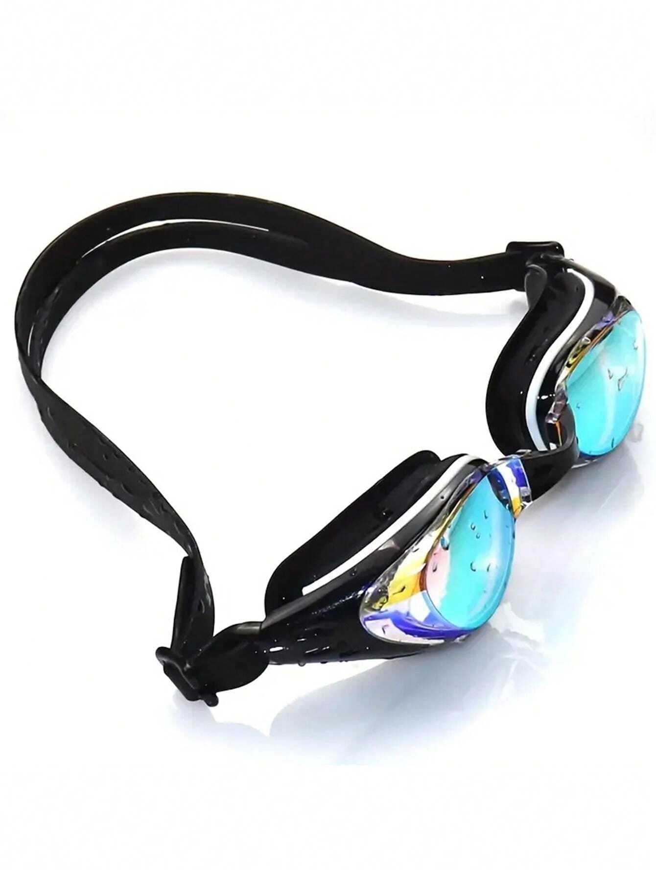 1pc Adult Electroplated AntiFog & Waterproof Swimming Goggles, HD Anti