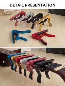 適用於吉他、電吉他和烏克麗麗等樂器的吉他金屬夾，可輕鬆更換調音夾，吉他配件