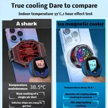 1 件冰晶手机散热器 15W 大功率强化散热快速降温磁吸半导体散热七彩 RGB 灯手机平板电脑两档温度调节静音散热瞬间冰晶提升手机静音游戏性能电竞游戏配件 - 結冰款-黑色 半導體散熱器 - 查看 7