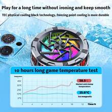 1 件冰晶手机散热器 15W 大功率强化散热快速降温磁吸半导体散热七彩 RGB 灯手机平板电脑两档温度调节静音散热瞬间冰晶提升手机静音游戏性能电竞游戏配件 - 結冰款-黑色 半導體散熱器 - 查看 9