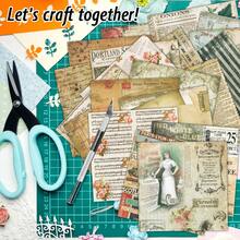 20pcs Scrapbook Paper, Assorted Pattern Decoupage Cardstock Paper, Single-Sided Vintage Scrapbooking DIY Decorative Cardmaking Supplies, Junk Journaling Craft Paper - Multicolor - View 4