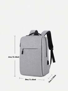 Mochila Formal Mochila Funcional Mochila Escolar Bolso para Laptop Mochila Sencilla Para Viajes y Trabajo mochila formal funcional versatil bolso mochila para laptop oficina viaje escuela compartimento acolchado para laptop bolsillo organizador material elegante discreto resistente correas ergonómicas ideal profesionistas estudiantes - Gris - Ver 3