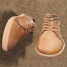 Seasonal New Style Breathable Leather Barefoot Shoes With Wide Toe Box And Laces, Lightweight, Comfortable, Versatile, Casual Shoes, Men's Barefoot Shoes, Wide Sole, Indoor Weightlifting Shoes For Training