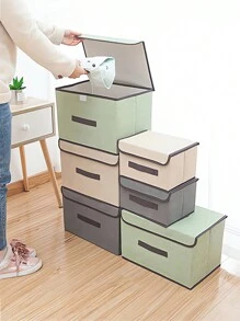 可摺疊的蛤蜊殼收納盒，內衣襪子收納盒，衣櫥臥室節省空間小雜物收納籃，衣服和褲子收納藝術品收納籃組織袋，衣櫥抽屜組織者，玩具、小雜物收納袋，學校組織袋，老師收納袋 - 彩色 - 查看 5