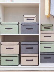 可摺疊的蛤蜊殼收納盒，內衣襪子收納盒，衣櫥臥室節省空間小雜物收納籃，衣服和褲子收納藝術品收納籃組織袋，衣櫥抽屜組織者，玩具、小雜物收納袋，學校組織袋，老師收納袋 - 彩色 - 查看 6