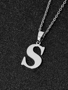 1pc Minimalist Fashion Necklace With 26 Non-Fading Letters, Perfect Gift For Men's Birthdays And Holidays