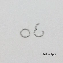 HENGKE 2PCS Titanium Small Nose Rings Body Clips Hoop 16G 14G Tragus Septum Cartilage Piercing Jewelry For Women Men Girl Gift F136 G23 - Multicolor - View 12