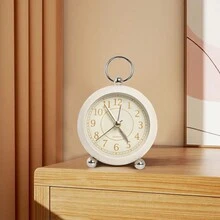 1 Đồng hồ báo thức thạch anh kim loại tối giản, treo tường hoặc để bàn, đồng hồ đèn ngủ đầu giường không phát ra tiếng tích tắc, trang trí cho gia đình và văn phòng - Nhiều màu - Xem 9