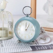 1 Đồng hồ báo thức thạch anh kim loại tối giản, treo tường hoặc để bàn, đồng hồ đèn ngủ đầu giường không phát ra tiếng tích tắc, trang trí cho gia đình và văn phòng - Nhiều màu - Xem 6