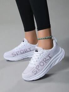 Women's Shoes 2024 New Spring Korean Version Of The Network Surface Breathable Pink Sports Casual Shoes Students All Lightweight Running Shoes, Retro Casual Shoes Female Spring And Autumn Pine Cake Bottom Thick Sole Niche Sports Shoes, Women's Shoes Burst Purple Daddy Shoes Lightweight Breathable Shock Absorption Tide Brand Sports Running Shoes, Ultra-Light Soft Sole Running Shoes Female Shock Absorption Lightweight Non-Slip Sports Shoes Gym Home Treadmill Shoes, Travel Shoes For Women Soft Sole Ultra-Lightweight Middle-Aged Mother Square Dance Shoes Sports Fitness Shoes, Nurse Shoes For Women Comfortable Soft Sole Wedged Net Cloth Shoes Beauty Salon Medical Work Shoes Breathable Flat Little White Shoes Low Heels, Team Performance Dance Shoes Soft Sole Thick Sole Square Dance Shoes Ghost Walk Shoes White Dance Shoes For Women, Four Seasons Dance Shoes For Women Breathable Net Surface Shaking Shoes Soft Sole Professional Square Dance Shoes, - White - View 2