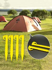 10入組黑色/10入組黃色露營帳篷尖釘，塑料地釘，沙灘釘，園藝鋸齒地釘，防風固定釘 - 彩色 - 查看 5