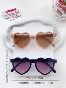 2/3/4件装 女孩可爱爱心儿童时尚眼镜，情人节好礼，仅展示卡片，不含运费 - 彩色 - 查看 3