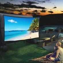 100 Inch Projector Screen With Stand Outdoor And Indoor Projector Screen For Movie Nights, Home Theatre, And Presentations Front And Rear Projection Screen - White - View 8