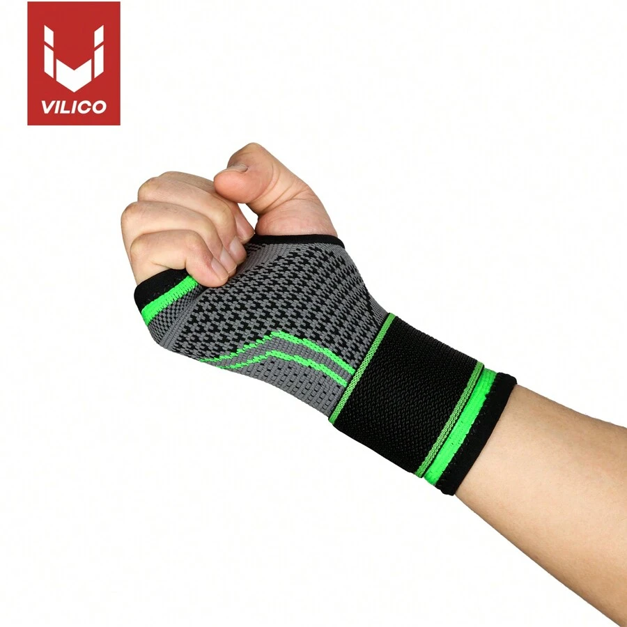 Vilico 1PC Wrist Support Gym Sports Wristband Wrist Palm Guard Protector Adjustable Wrist Brace Strap Compression Gloves For Carpal Tunnel ﻿ - Multicolor - View 1