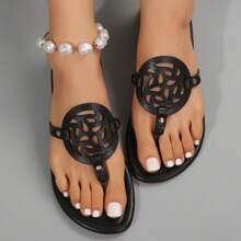 Womens Sandals Shoes Summer Beach Shoes Comfort Walking With Non Slip On Casual - Black - View 3