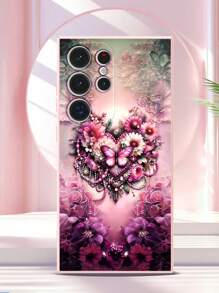 Mysteriöser Schmetterling Kamera Schutz - Kompatibel mit iPhone 11/12/13/14/15 Promax, Samsung S22/23/24+ UA04/A05/A14/A15/A24/A25/A34/A54S, OPPO, VIVO/Redmi Note13 Pro/13C/A3, HONOR 70/90/X7/X8/X9/X6AB und andere Modelle, TPU Material Handy Rückseiten Schutzhülle komplettes Set