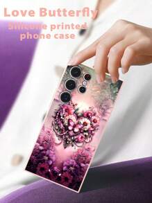 Mysteriöser Schmetterling Kamera Schutz - Kompatibel mit iPhone 11/12/13/14/15 Promax, Samsung S22/23/24+ UA04/A05/A14/A15/A24/A25/A34/A54S, OPPO, VIVO/Redmi Note13 Pro/13C/A3, HONOR 70/90/X7/X8/X9/X6AB und andere Modelle, TPU Material Handy Rückseiten Schutzhülle komplettes Set