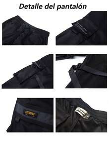 Pantalones negros clásicos de estilo informal para hombre, suaves, ropa de pareja recomendada y tallas grandes negros clásicos de estilo informal para hombre, suaves, cómodos y transpirables, aptos para correr, bailar en la calle, joggers,hacer deporte y para el día a día. - Blanco y Negro - Ver 6