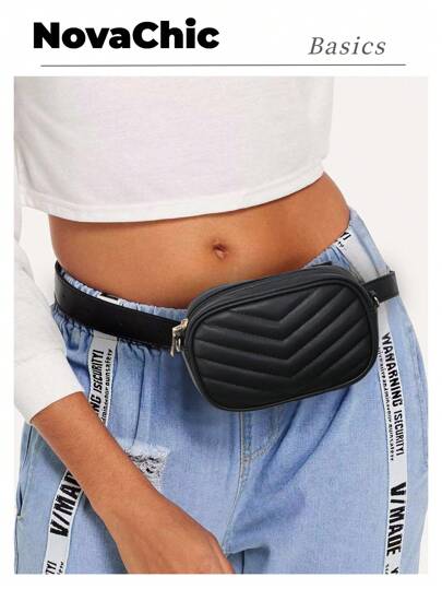 迷你 V 形绗缝腰包，开学第一天的学院风腰包