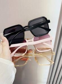 3 副男女通用方形眼镜，奢华时尚的沙滩眼镜，多种颜色可选，适合日常生活、海滩度假、夏季户外旅行海滩度假、户外、旅行 - 彩色 - 查看 4