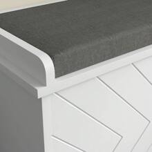 HOMCOM Shoe Bench, Entryway Bench With Flip Drawer, Seating Cushion And Adjustable Shelf For 10 Pairs Of Shoes For Hallway, White - White - View 2