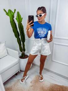 Women T-Shirts - 藍色 - 查看 11