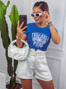 Women T-Shirts - 藍色 - 查看 4