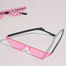 3 piezas, Gafas de fiesta con píxeles de mosaico de memes, accesorios de fotos para jugadores para hombres y mujeres, recuerdo de fiesta, cosas chulas, regalo creativo - Multicolor - Ver 3