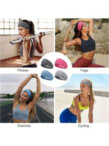 Băng đô thể thao co giãn nhiều màu, Dây buộc tóc tập yoga thấm mồ hôi có độ co giãn cao cho Unisex, Chạy bộ, Tập thể dục, Dây đeo mồ hôi thể thao - Nhiều màu - Xem 6