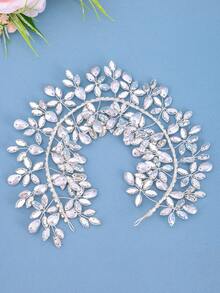 1 PC Sang Trọng & Thanh Lịch Cô Dâu Pha Lê Băng Đô, Lãng Mạn Phụ Kiện Tóc Cho Vũ Hội Hoặc Dự Tiệc - Bạc - Xem 5