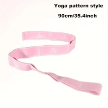 Gymnastics Stretching Band, Resistance Band, Fitness Yoga Stretch Band, Multi-Loop Exercise Band, Home Fitness Accessory - Yoga Action Pattern Style Pink - View 3