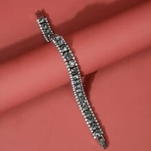 1入時尚鑲嵌水鑽手鍊，女士羅馬風格日常手鍊，獨特婚禮珠寶 - 藍色 - 查看 9