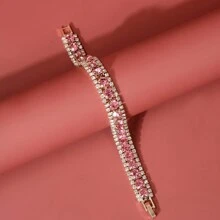 1入時尚鑲嵌水鑽手鍊，女士羅馬風格日常手鍊，獨特婚禮珠寶 - 藍色 - 查看 8