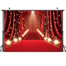 1 pieza Telón de fondo de cortina roja, tela de alfombra roja grande como fondo fotográfico para graduación, fiesta de baile, premios, máscaras, boda, decoración de fiesta, Navidad - Rojo - Ver 1